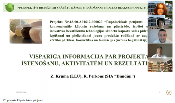 Rūpnieciskais pētījums – bioloģisko un konvencionālo kāpostu ražošana un pārstrāde (VIDEO)