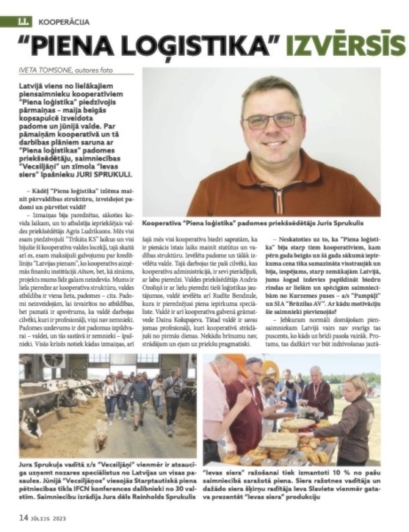 PIENA LOĢISTIKA, Latvijas lopkopis jūlija numura raksts