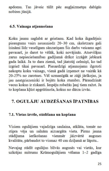 Augļu dārzu ierīkošana, kopšana un augļu un ogu ražas pirmapstrāde bioloģiskajā lauksaimniecībā