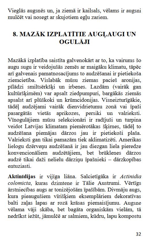 Augļu dārzu ierīkošana, kopšana un augļu un ogu ražas pirmapstrāde bioloģiskajā lauksaimniecībā
