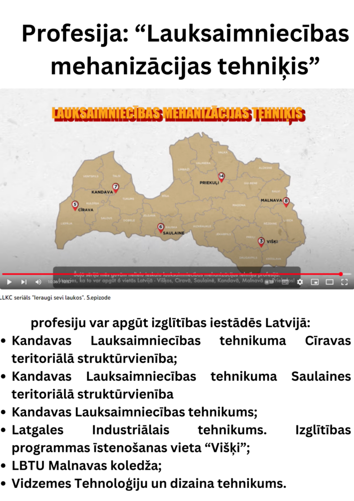 Lauksaimniecības mehanizācijas tehniķis Malnavas koledžā