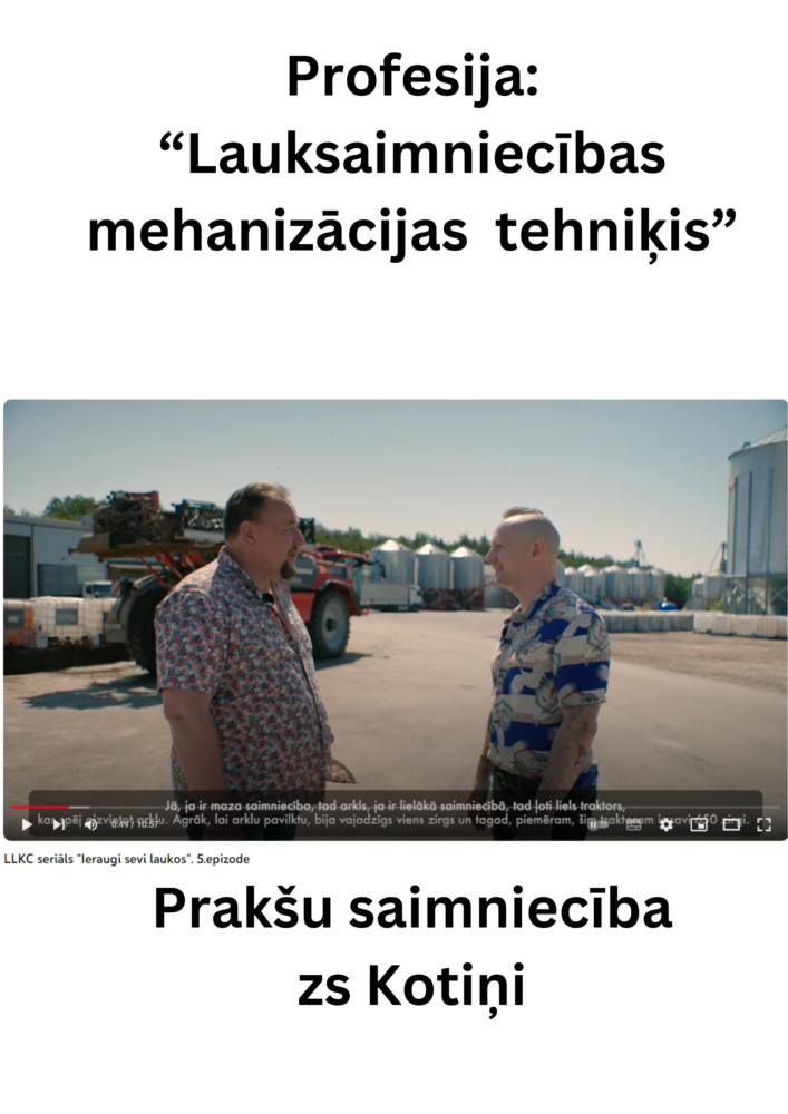 Lauksaimniecības mehanizācijas tehniķis Malnavas koledžā