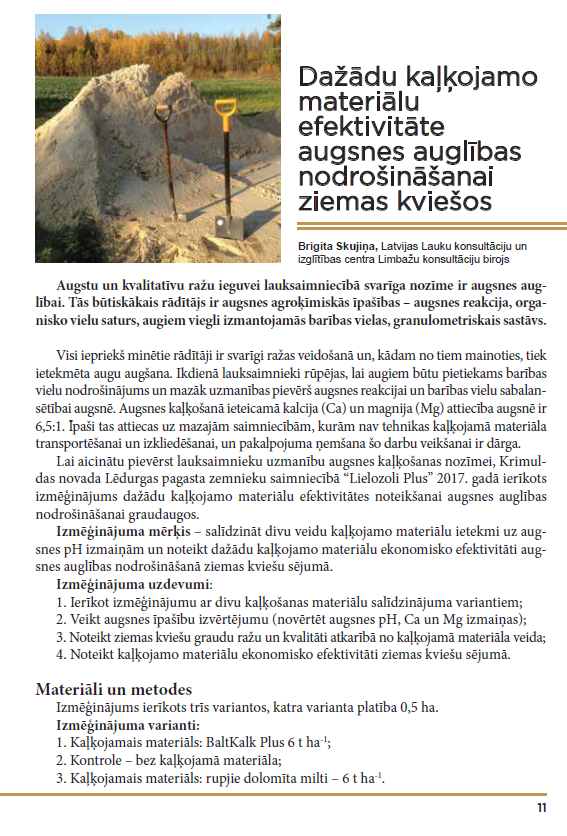 Izmēģinājumi augkopībā un lopkopībā 2018 (DIGITĀLS)