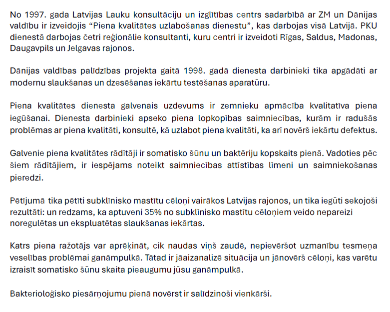 Daži vārdi par piena kvalitāti