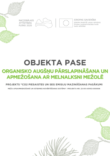 Organisko augšņu pārslapināšana un apmežošana ar melnalksni Mežolē